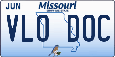 MO license plate VL0D0C