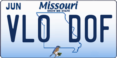 MO license plate VL0D0F