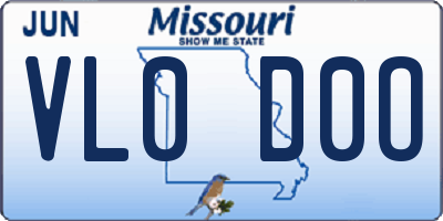 MO license plate VL0D0O