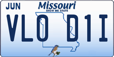 MO license plate VL0D1I