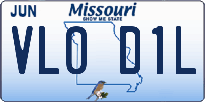 MO license plate VL0D1L
