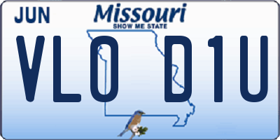 MO license plate VL0D1U
