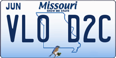 MO license plate VL0D2C