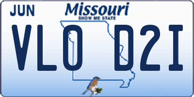 MO license plate VL0D2I