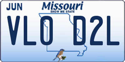 MO license plate VL0D2L