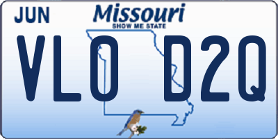 MO license plate VL0D2Q