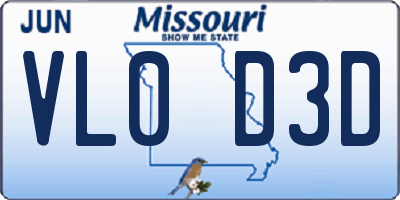 MO license plate VL0D3D