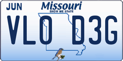 MO license plate VL0D3G