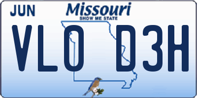 MO license plate VL0D3H