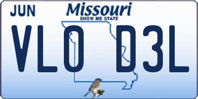 MO license plate VL0D3L