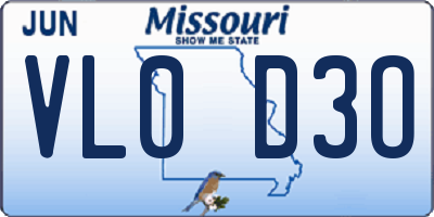 MO license plate VL0D3O