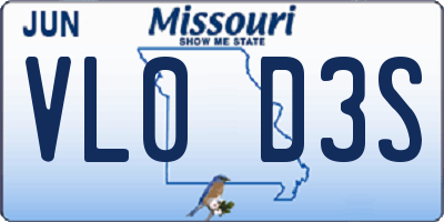 MO license plate VL0D3S