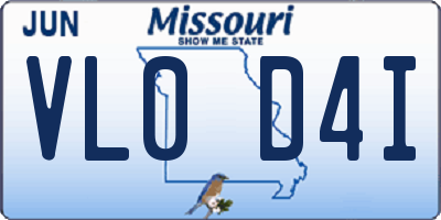 MO license plate VL0D4I