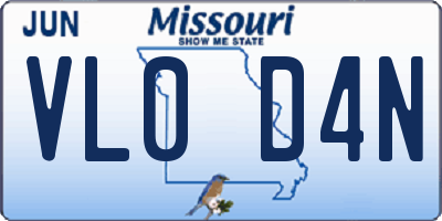 MO license plate VL0D4N