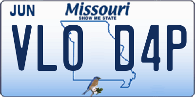 MO license plate VL0D4P
