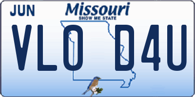 MO license plate VL0D4U