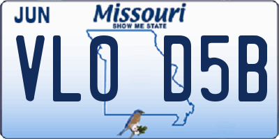 MO license plate VL0D5B