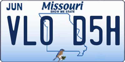 MO license plate VL0D5H