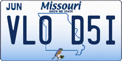 MO license plate VL0D5I