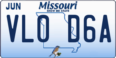 MO license plate VL0D6A