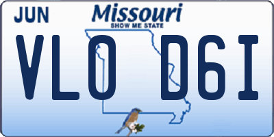 MO license plate VL0D6I