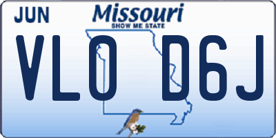 MO license plate VL0D6J