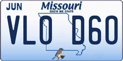 MO license plate VL0D6O