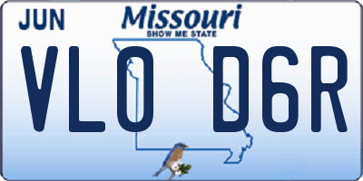 MO license plate VL0D6R