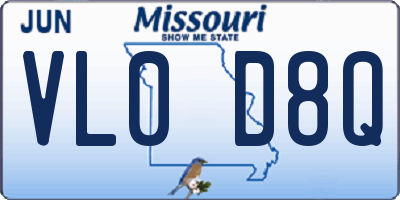 MO license plate VL0D8Q