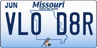 MO license plate VL0D8R