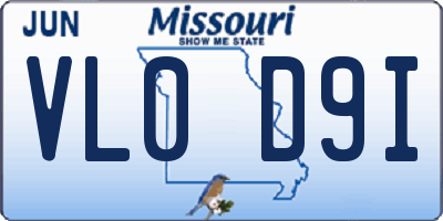 MO license plate VL0D9I