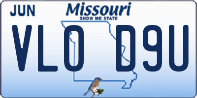 MO license plate VL0D9U