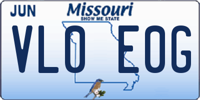 MO license plate VL0E0G