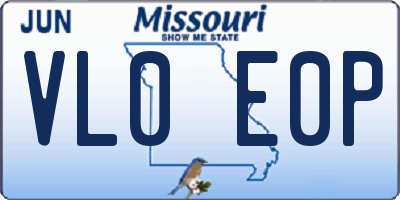 MO license plate VL0E0P
