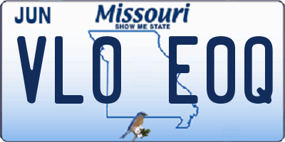 MO license plate VL0E0Q