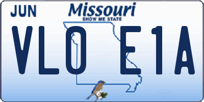 MO license plate VL0E1A