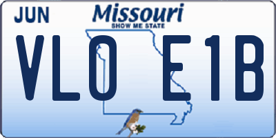 MO license plate VL0E1B