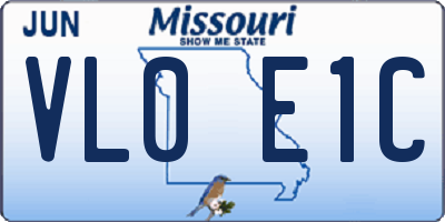 MO license plate VL0E1C
