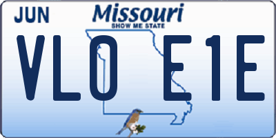 MO license plate VL0E1E