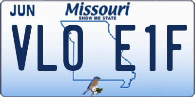 MO license plate VL0E1F