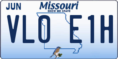 MO license plate VL0E1H