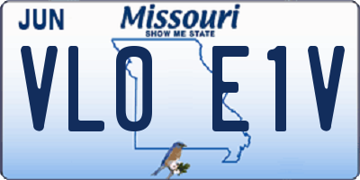 MO license plate VL0E1V