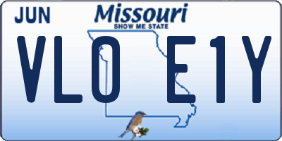 MO license plate VL0E1Y