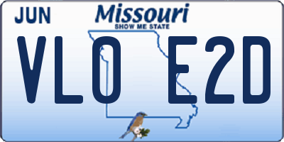 MO license plate VL0E2D
