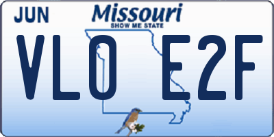 MO license plate VL0E2F