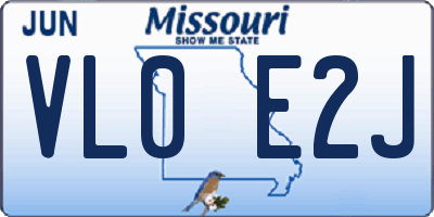MO license plate VL0E2J