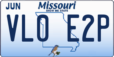MO license plate VL0E2P
