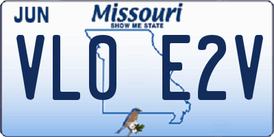 MO license plate VL0E2V