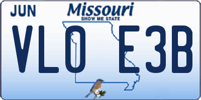 MO license plate VL0E3B