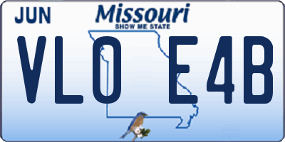 MO license plate VL0E4B
